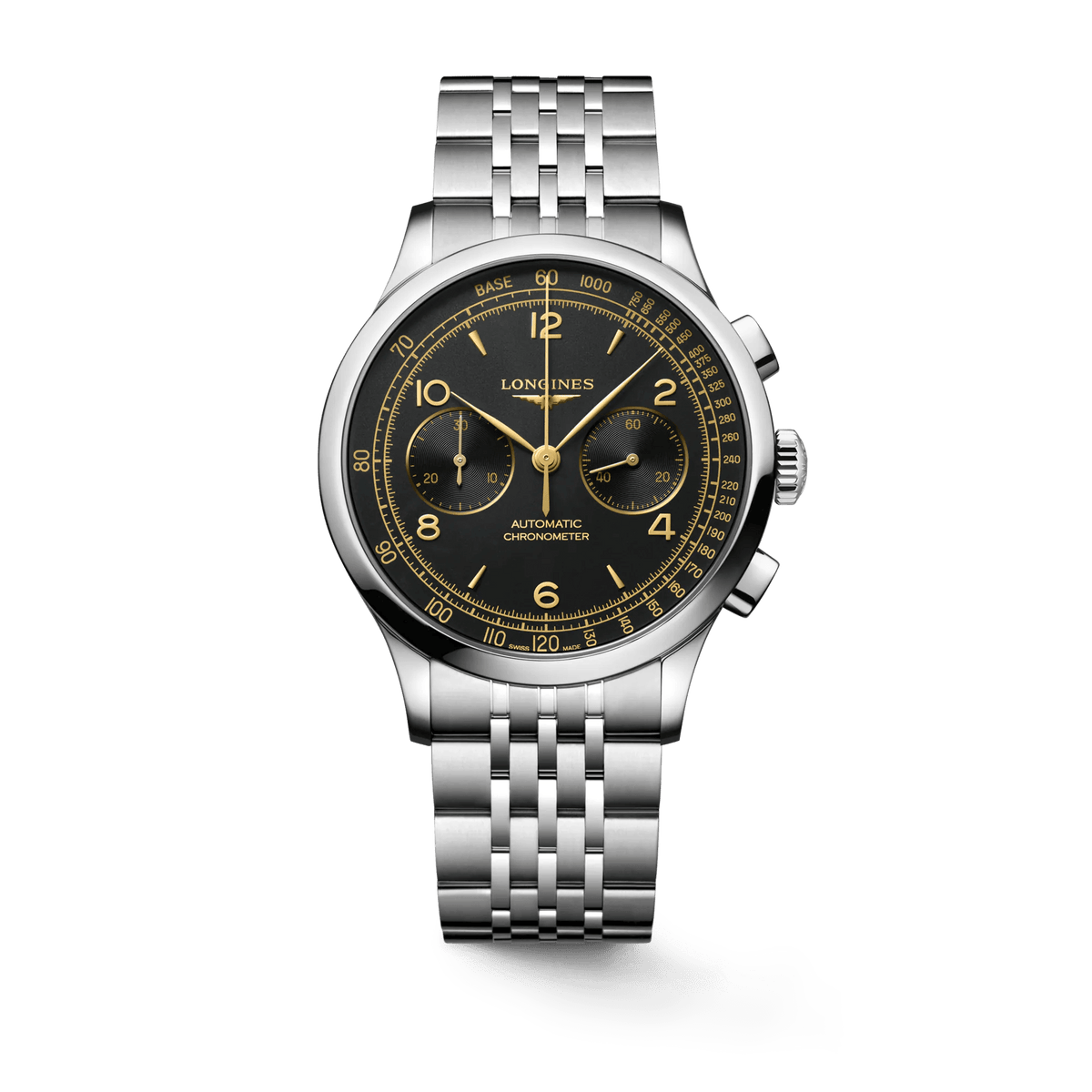 Longines Record Heritage 40mm Tachometer Chronograph Steel Men's Watch L29214566