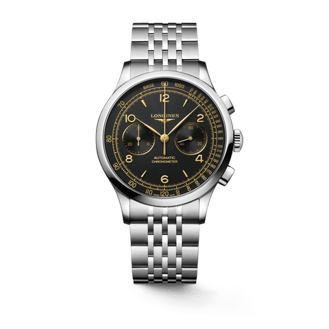 Longines Record Heritage 40mm Tachometer Chronograph Steel Men's Watch L29214566