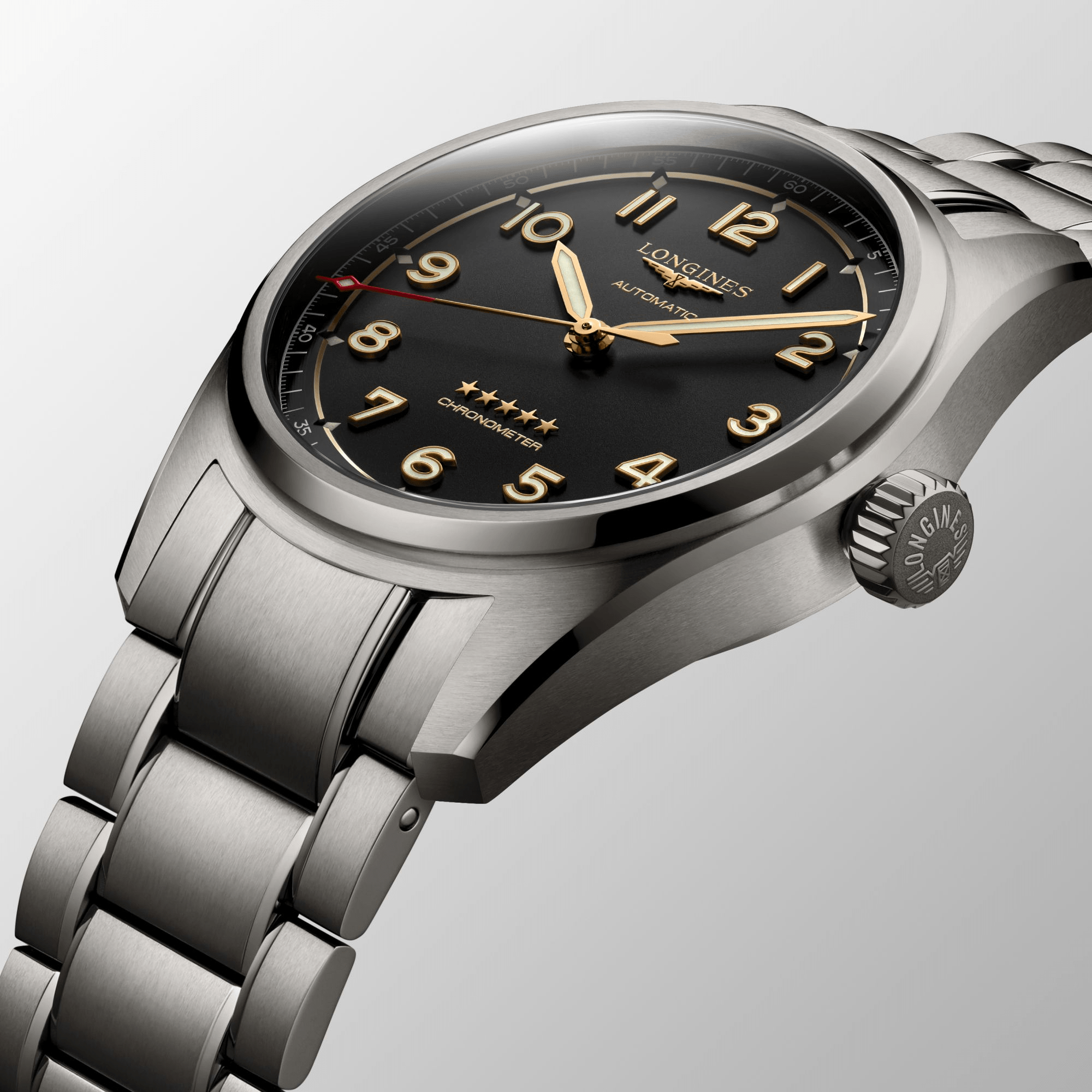 Longines Spirit 40mm Chronometer Titanium Strap Men's Watch L38101536