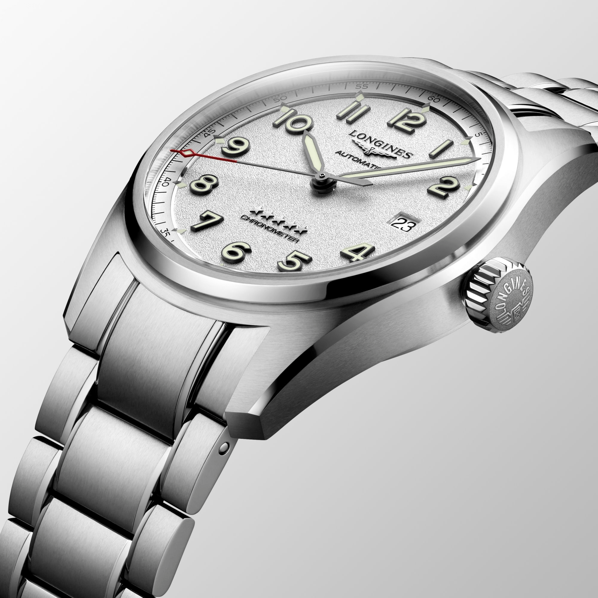 Longines Spirit 40mm Chronometer Silver Dial Steel Men's Watch L38104736