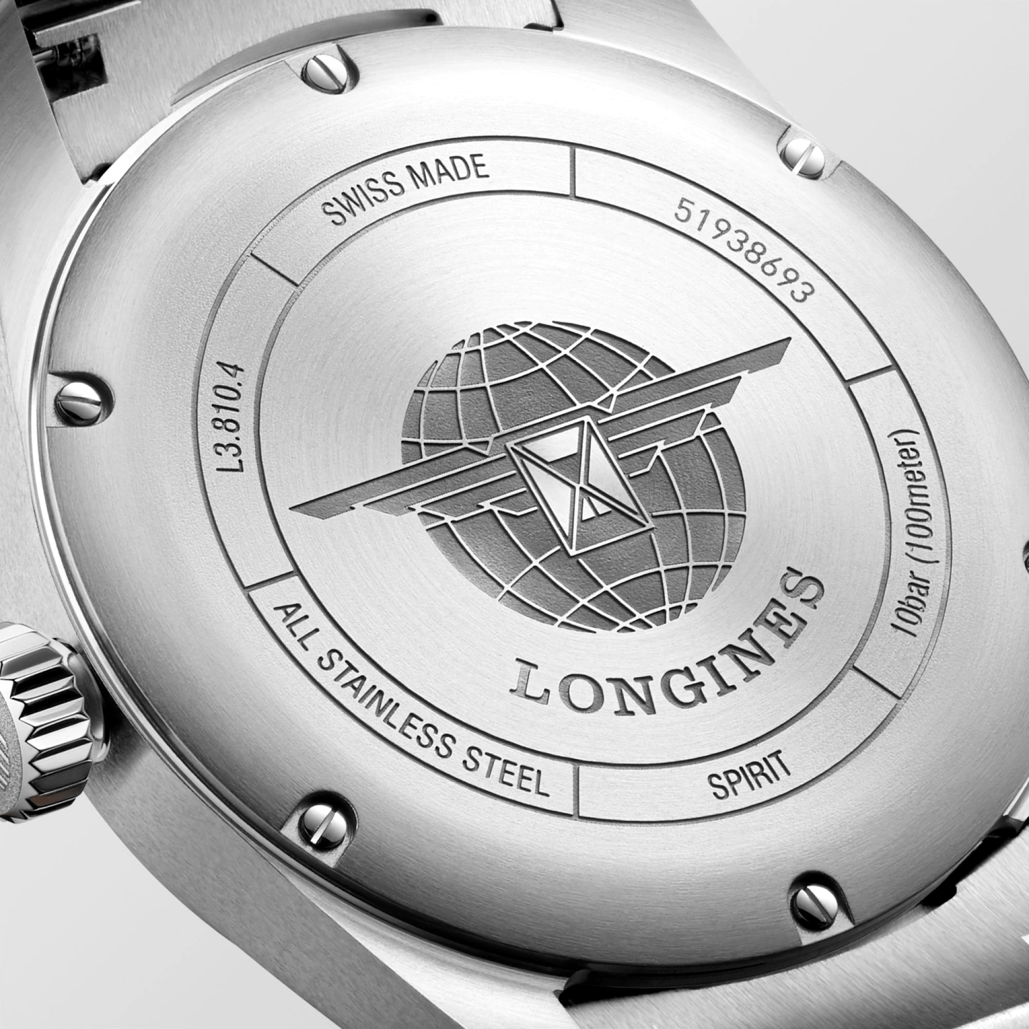 Longines Spirit 40mm Chronometer Silver Dial Steel Men's Watch L38104736