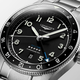 Longines Spirit Zulu Time Black Dial Stainless Steel GMT Men's Watch L38124536