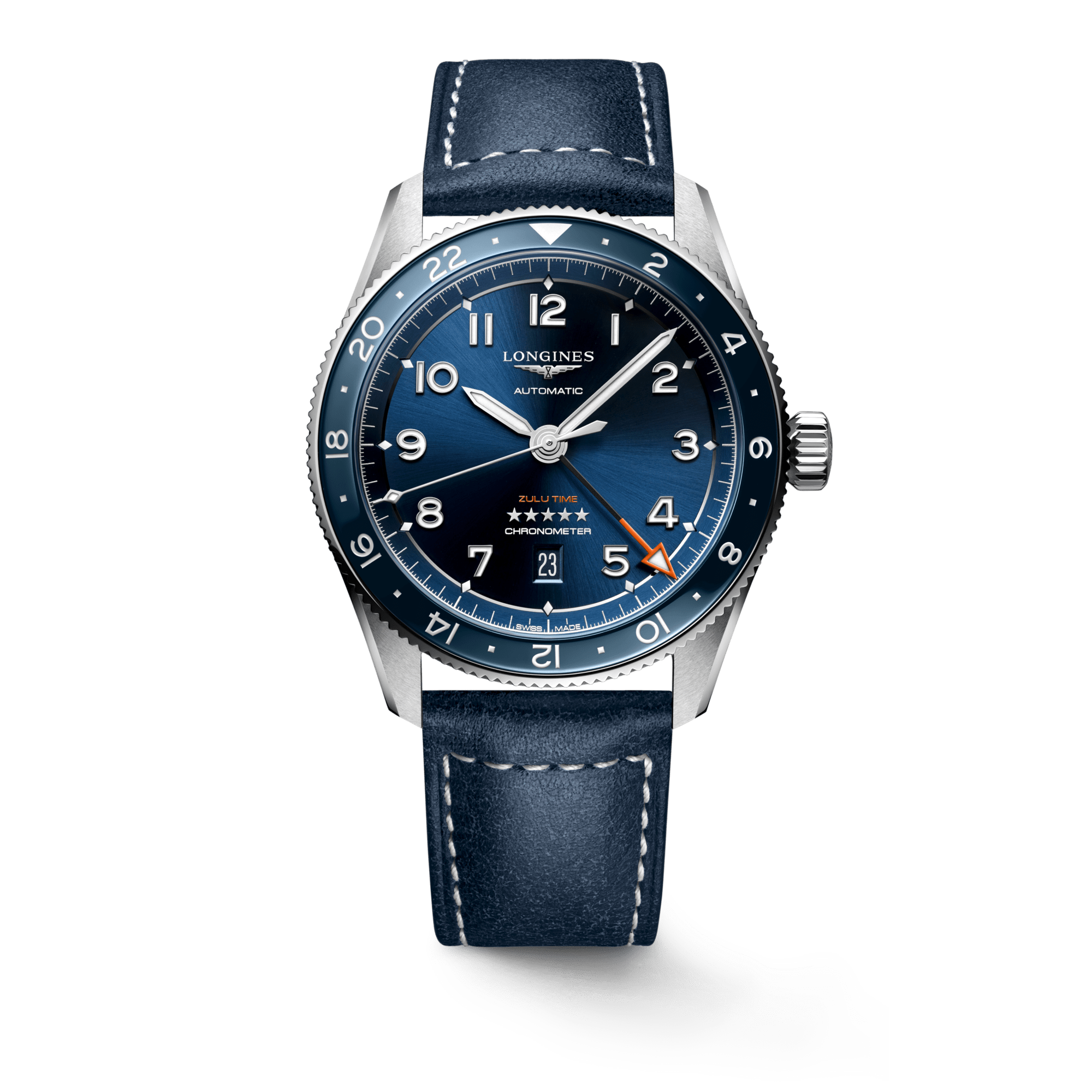 Longines Spirit Zulu Time 42mm Blue Dial GMT Men's Watch L38124932