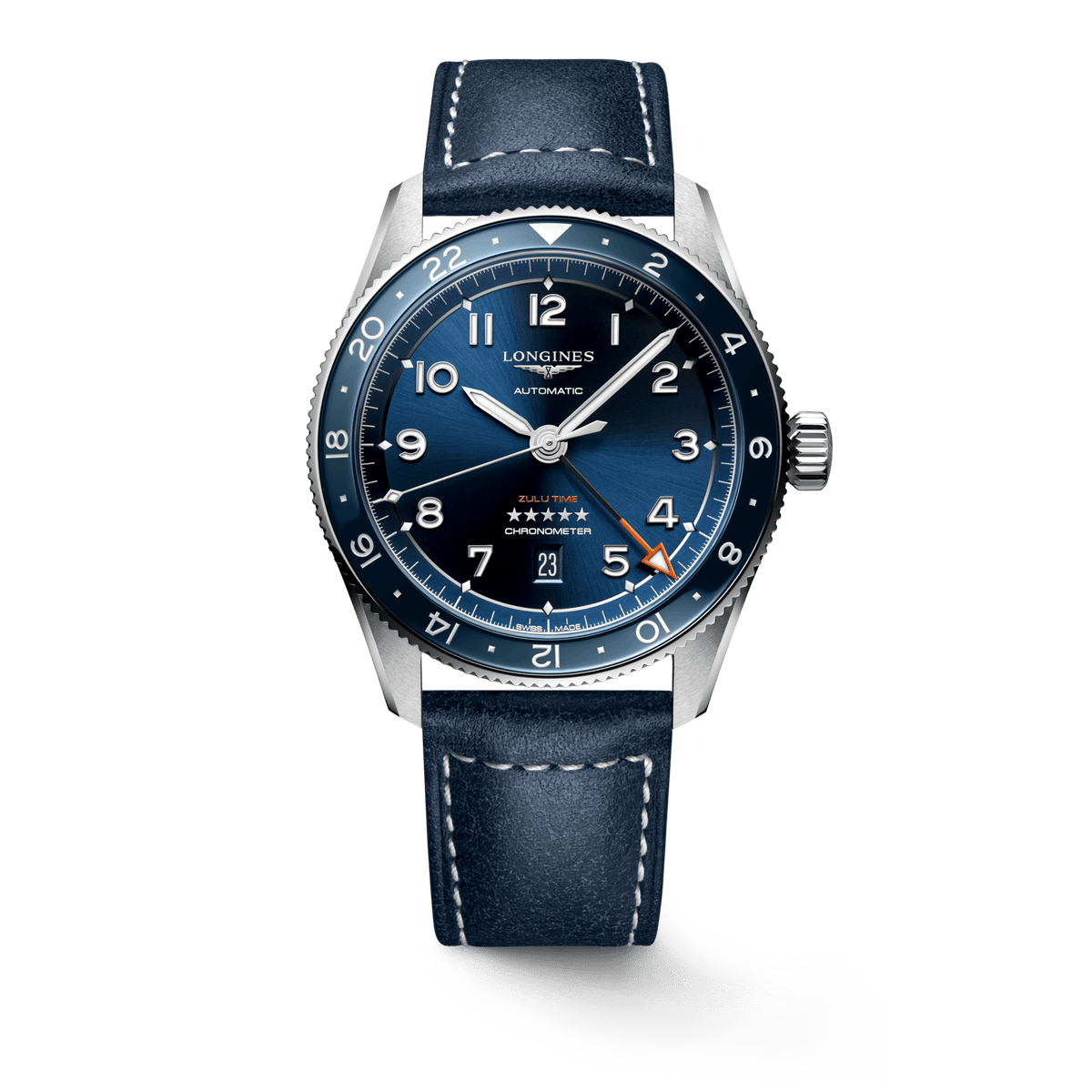 Longines Spirit Zulu Time 42mm Blue Dial GMT Men's Watch L38124932