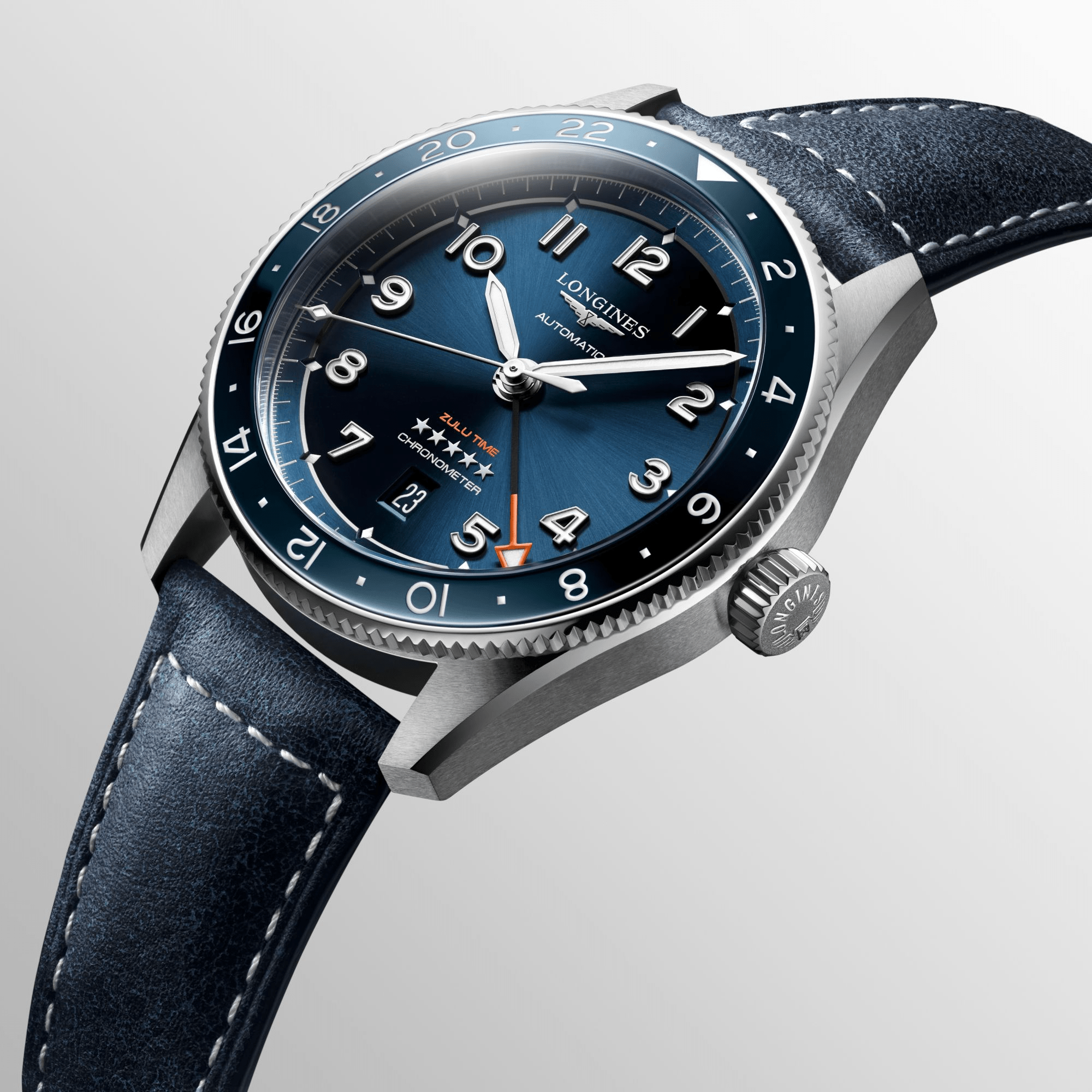 Longines Spirit Zulu Time 42mm Blue Dial GMT Men's Watch L38124932