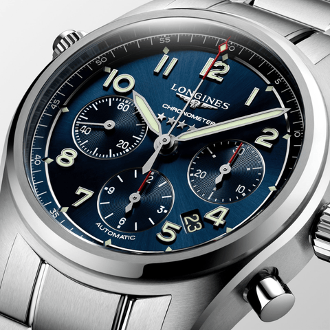 Longines Spirit 42mm Chronometer Blue Sunray Steel Men's Watch L38204936
