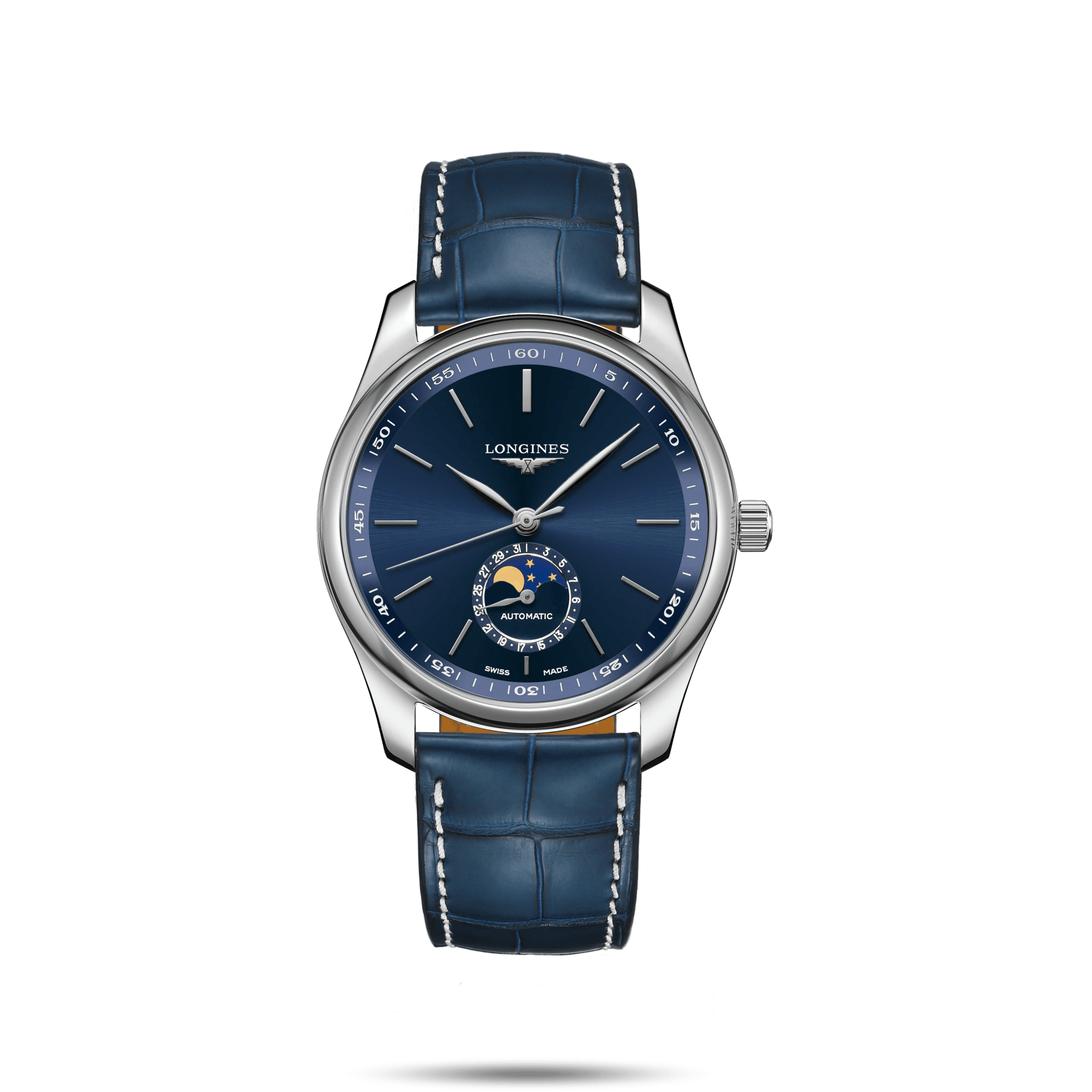 Longines Master Collection 40mm Moonphase Blue Strap Men's Watch L29094920