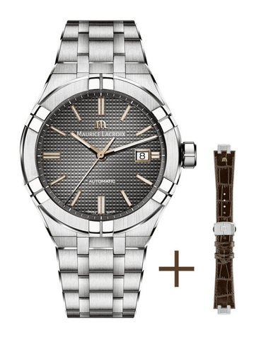 Maurice Lacroix AIKON 42mm Automatic Grey Dial + Extra Strap Men's Watch AI6008-SS002-331-2