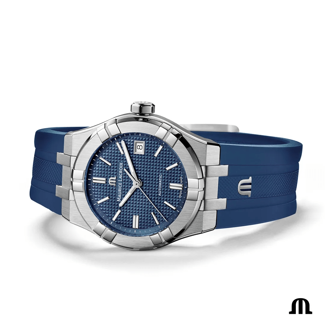 Maurice Lacroix AIKON Machine Plus Men\'s – Blue Time Watch 39mm AI6007-SS000-430 Automatic