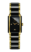 RADO Integral Diamonds 22.7mm Ceramic-Stainless Steel Black-Gold Women's Watch R20845712
