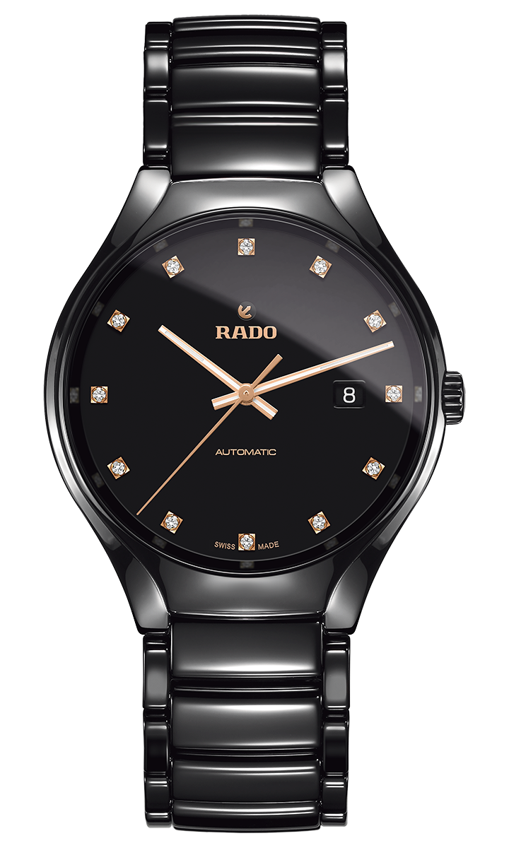 RADO True Automatic 12 Diamonds 40mm Black Ceramic Men's Watch R27056732