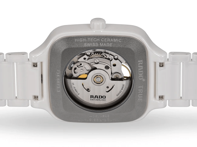 RADO True Square Automatic Open Heart White Ceramic Unisex Watch R27073702
