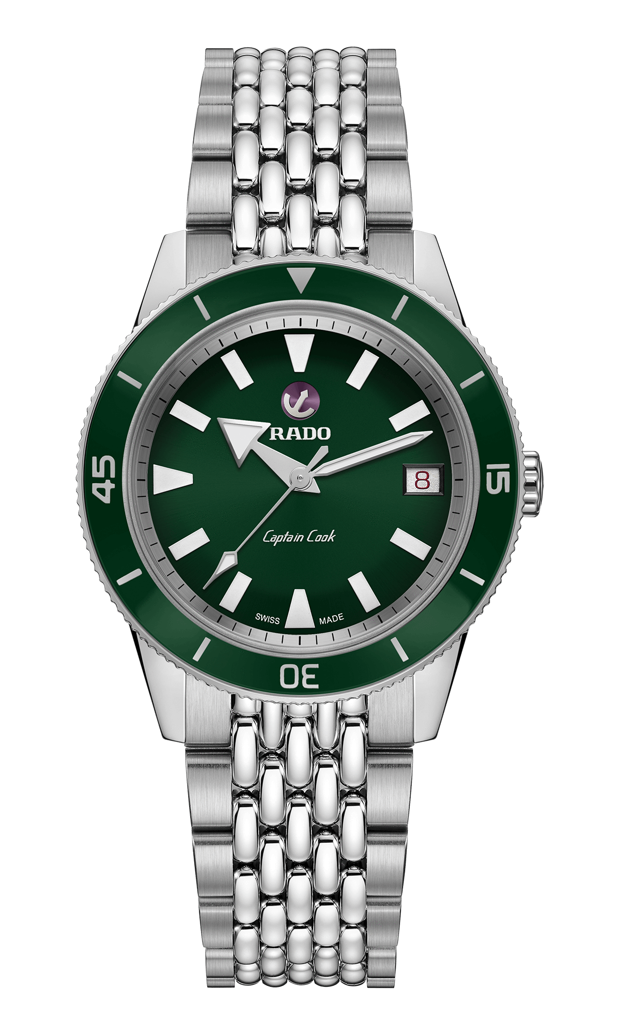 RADO Captain Cook Automatic 37mm Green Dial Stainless Steel Unisex Watch R32500323