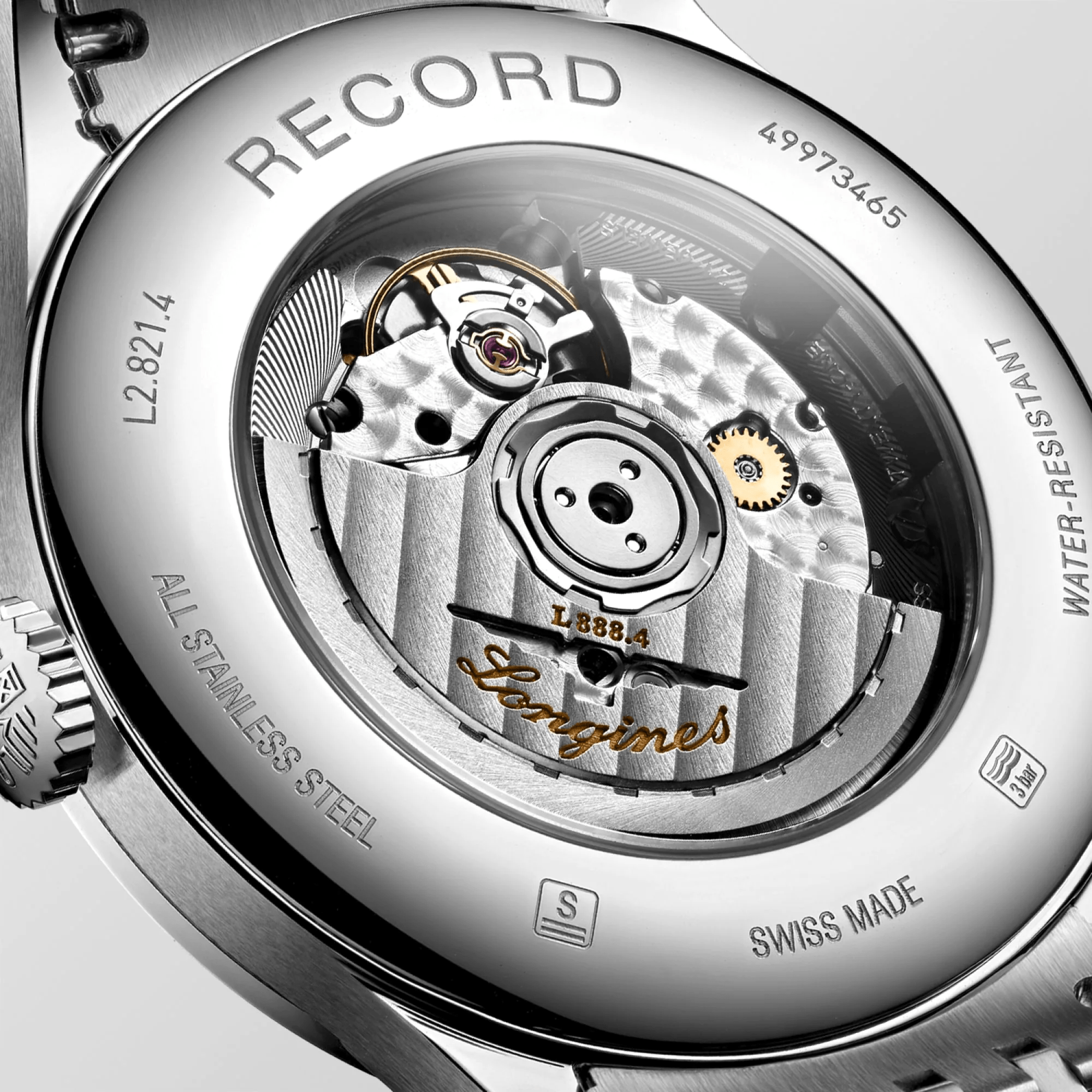 Longines Record 40mm Chronometer White Dial Steel Men's Watch L28214116