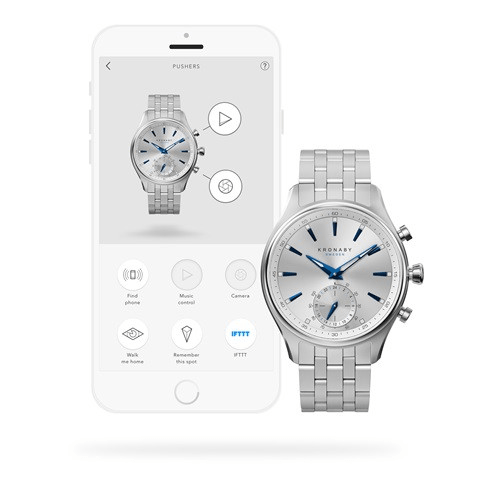 Kronaby Sekel 41mm Smartwatch Silver Dial Stainless Steel Men's Watch S3121/1