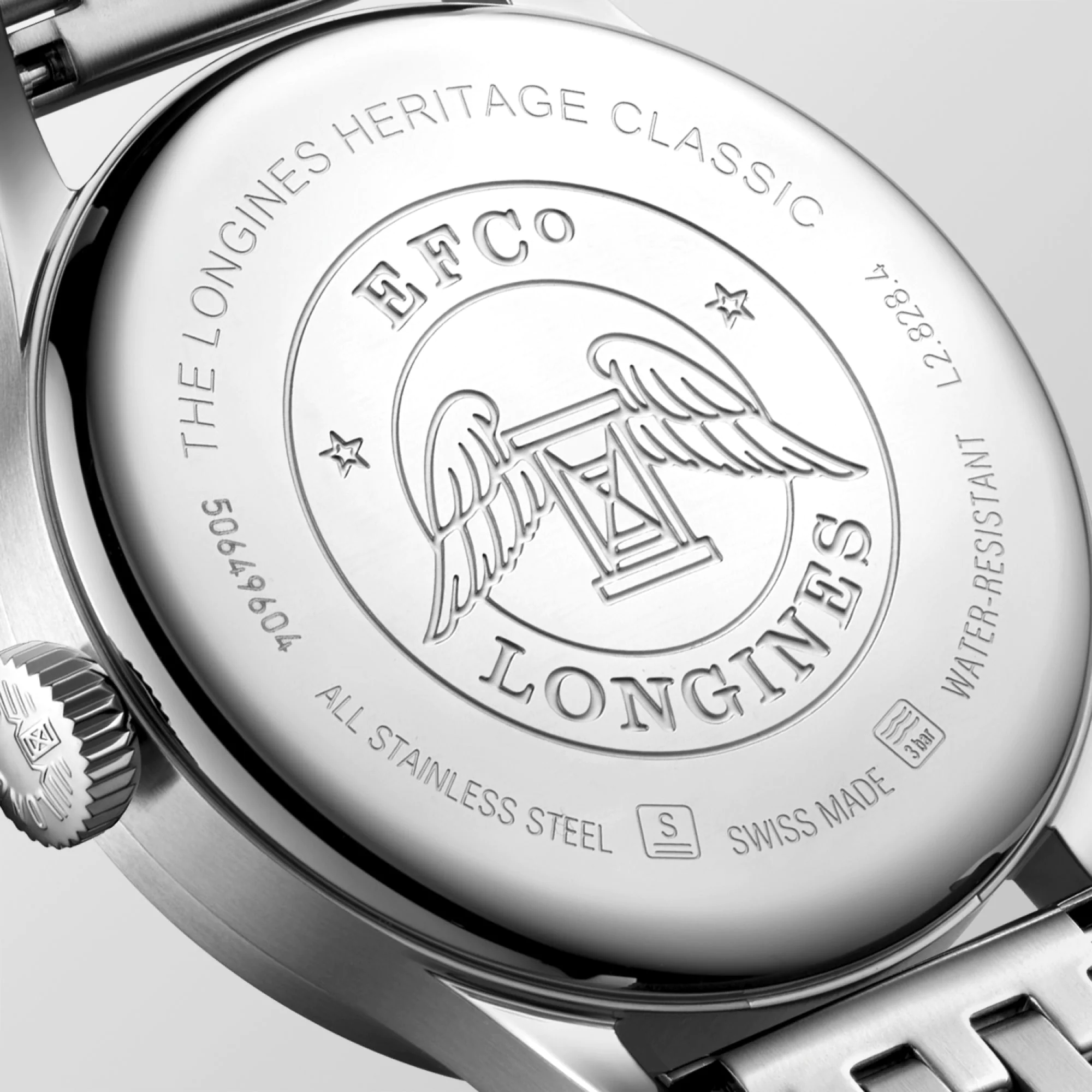Longines Heritage Classic Sector Dial Stainless Steel Men's Watch L28284536