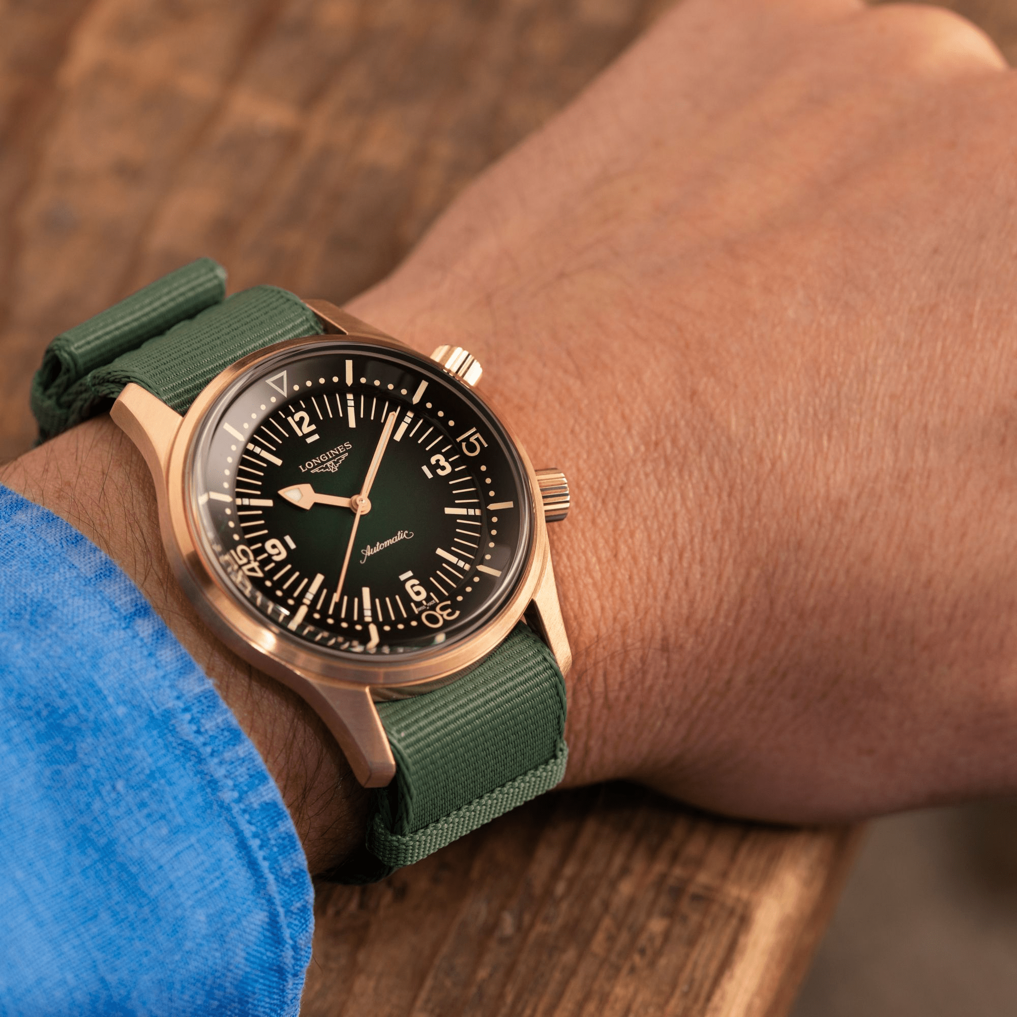 Longines Legend Diver Bronze 42mm Green Dial Men s Watch L37741502