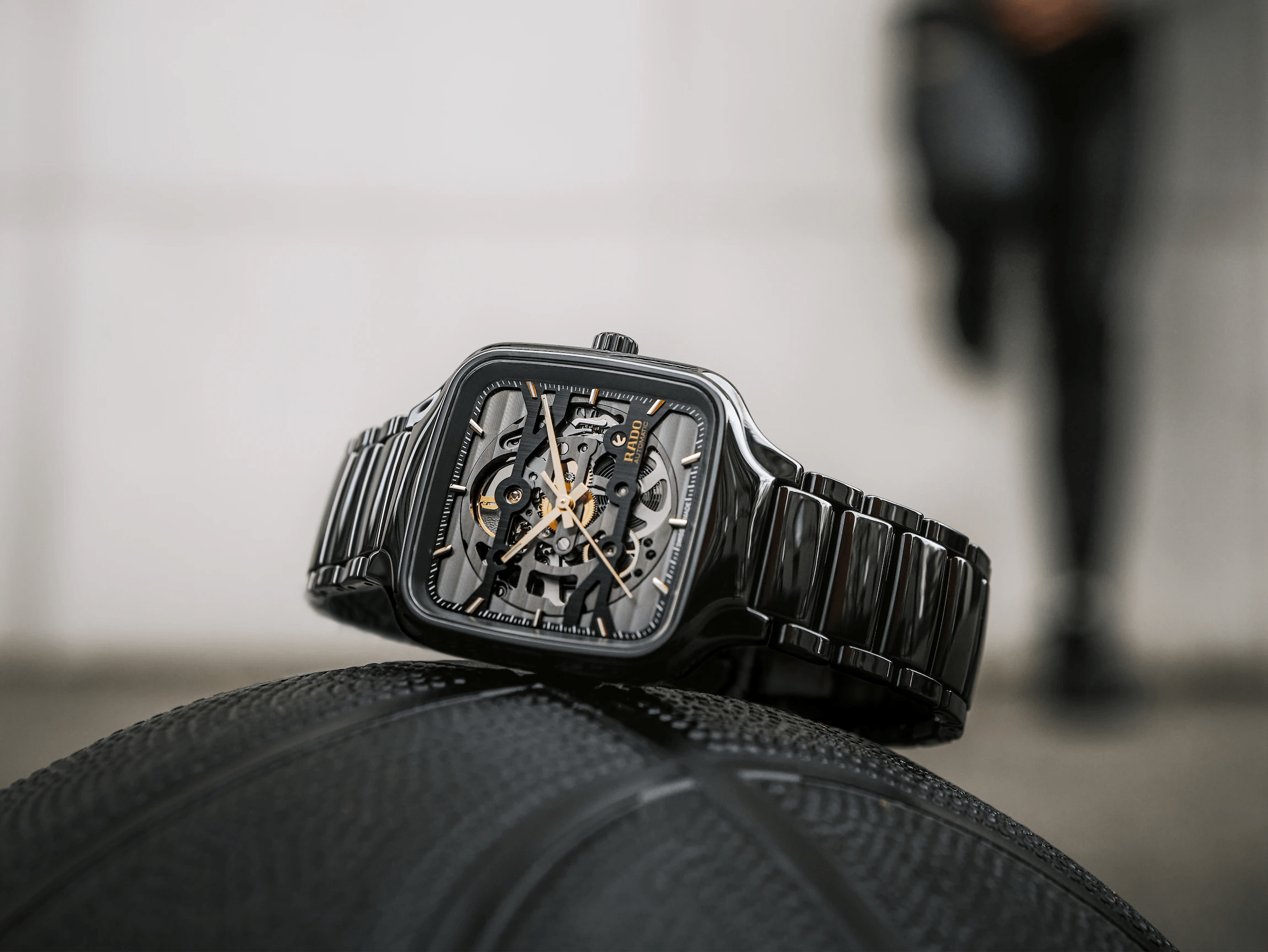 RADO True Square Automatic Skeleton Black Ceramic 38mm Men s Watch