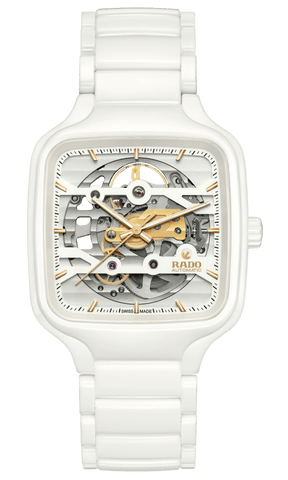 RADO True Square Automatic Skeleton White Ceramic 38mm Men's Watch R27126012