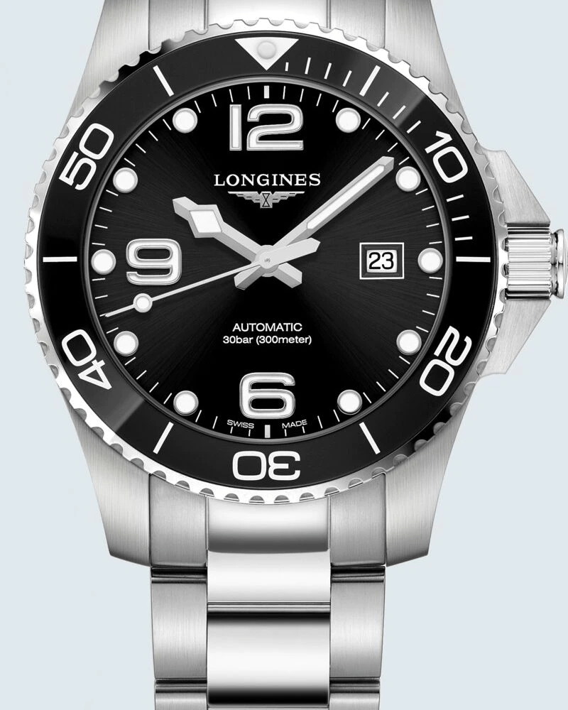 Longines HydroConquest 43mm Black Dial Stainless Steel Men's Watch L37824566